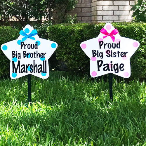 Sibling Signs - Dogwood Storks - Stork Sign Rental, Knoxville, TN and surrounding areas